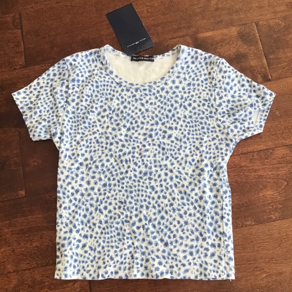 brandy melville blue cheetah ashlyn top - Picture 2 of 4